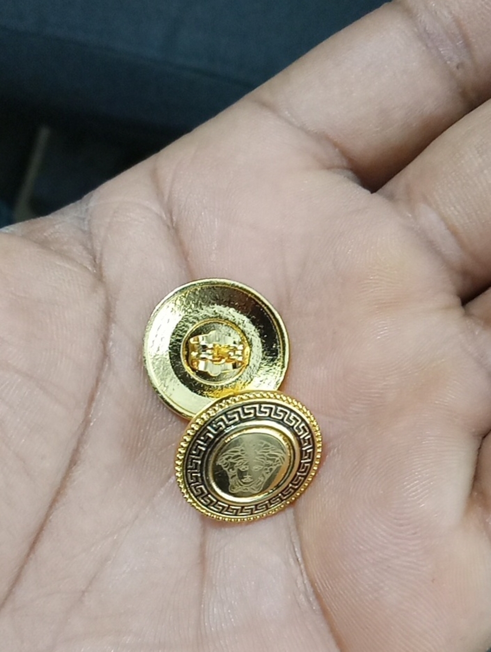 Gold Medusa-Style Metal Earrings For Women